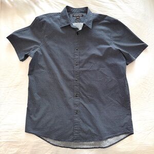 Michael Kors Navy Short-Sleeve Classic Fit Button-Down Shirt